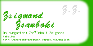 zsigmond zsamboki business card